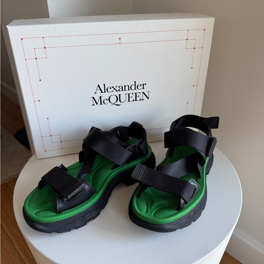 Alexander McQueen Black and Green Sandals
